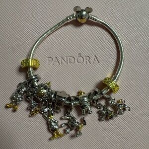 Pandora 100 years Disney gold/ silver9.25/ real diamonds